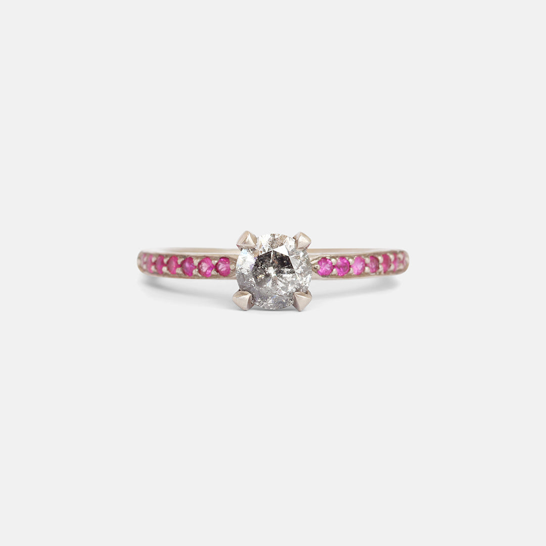 Imperatrix / Salt & Pepper Pink Ring By Vena Amoris in ENGAGEMENT Category