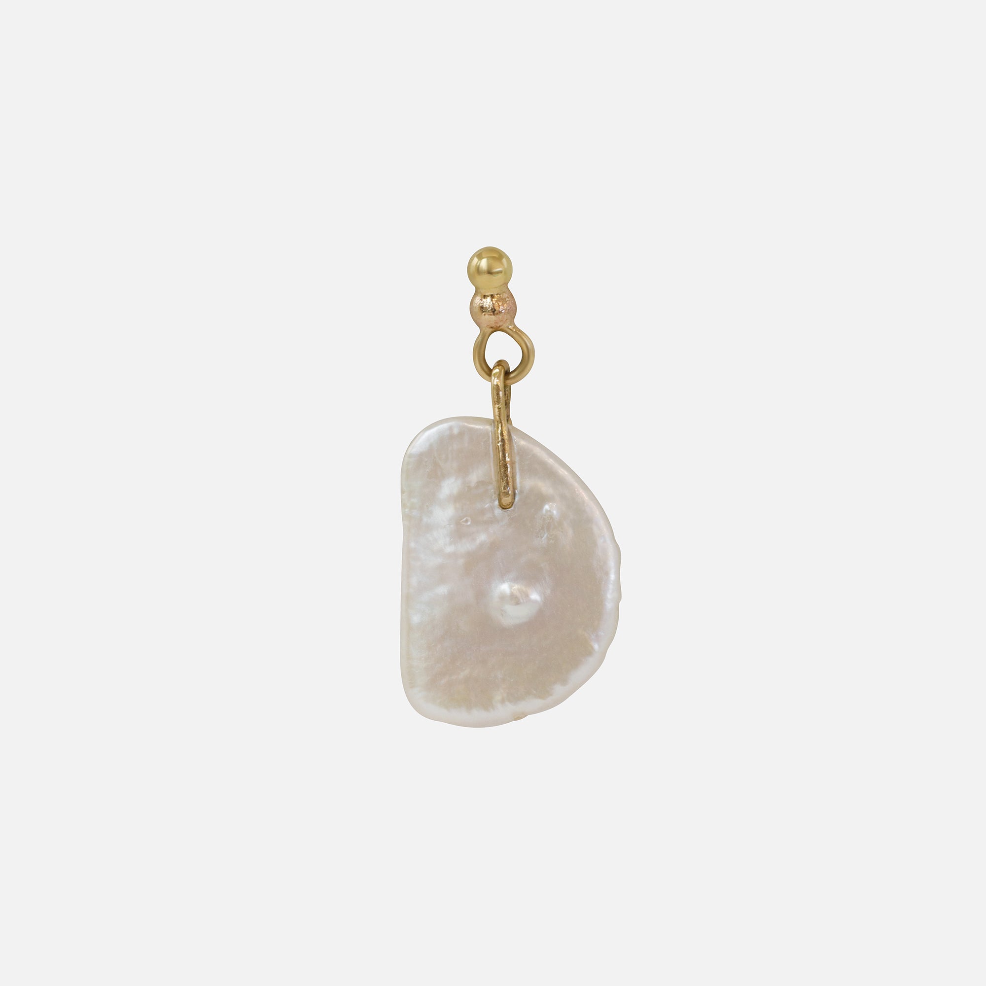 Recycled Pearl Drop Wire / Single Earring By Young Sun Song in earrings Category