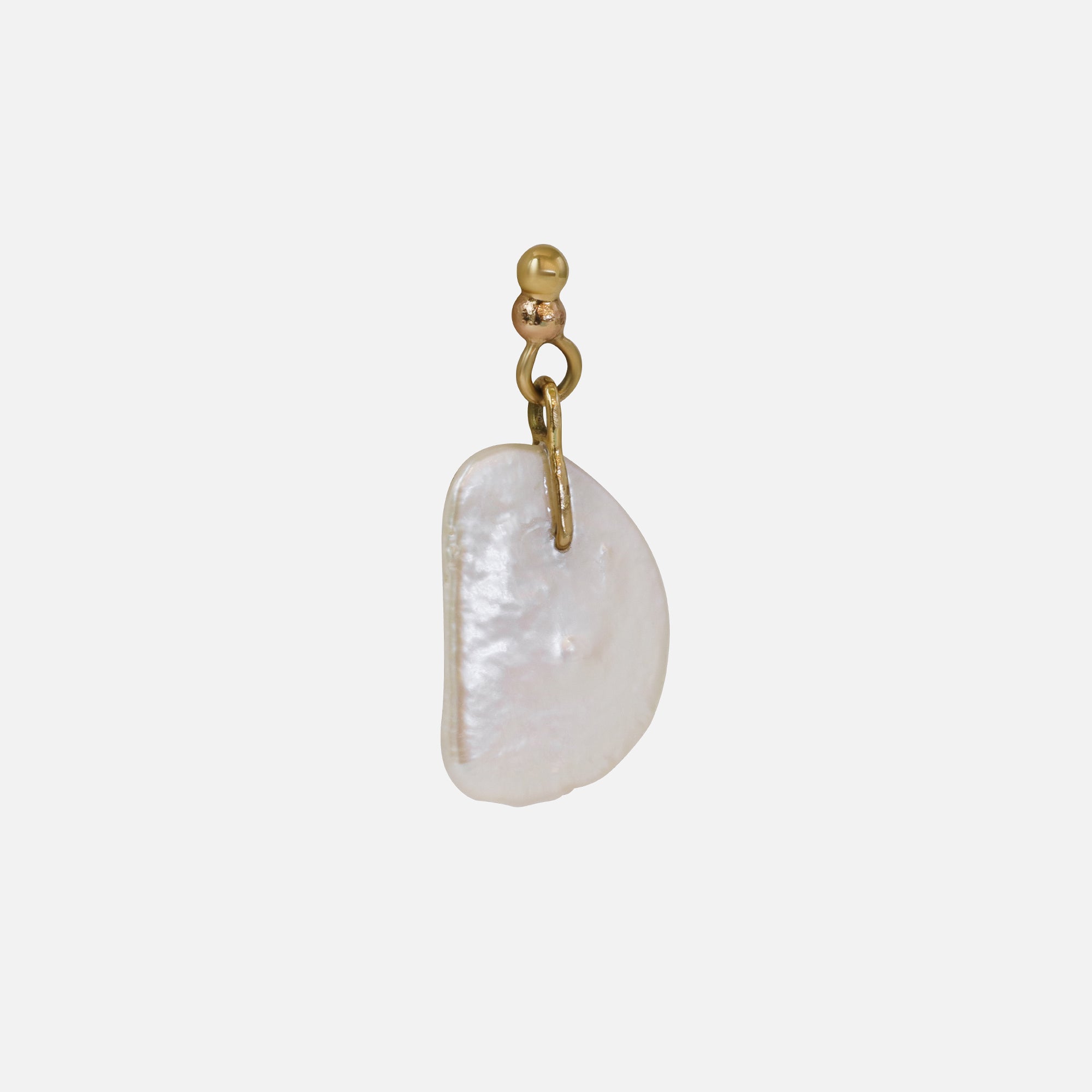 Recycled Pearl Drop Wire / Single Earring By Young Sun Song in earrings Category