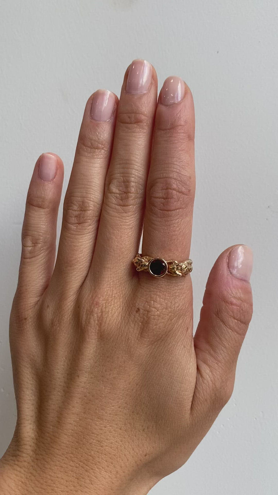 Rough Water Ring / Burmese Garnet