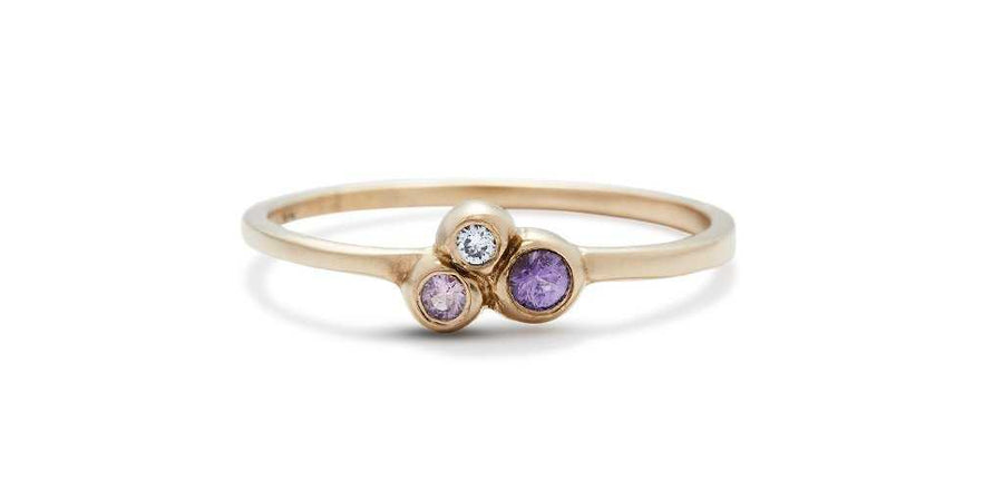 Bubble 17 / Gem + White Diamond Ring By Hiroyo in rings Category