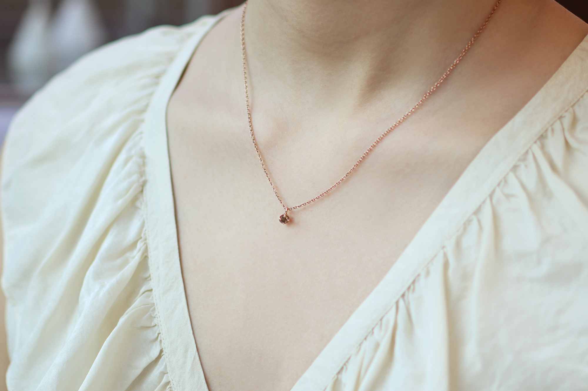 Cati / Single Champagne Pendant By fitzgerald jewelry in pendants Category