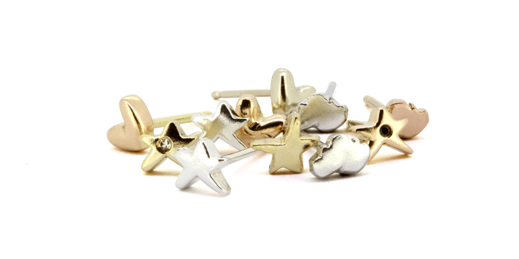 Sky / Heart Studs By fitzgerald jewelry