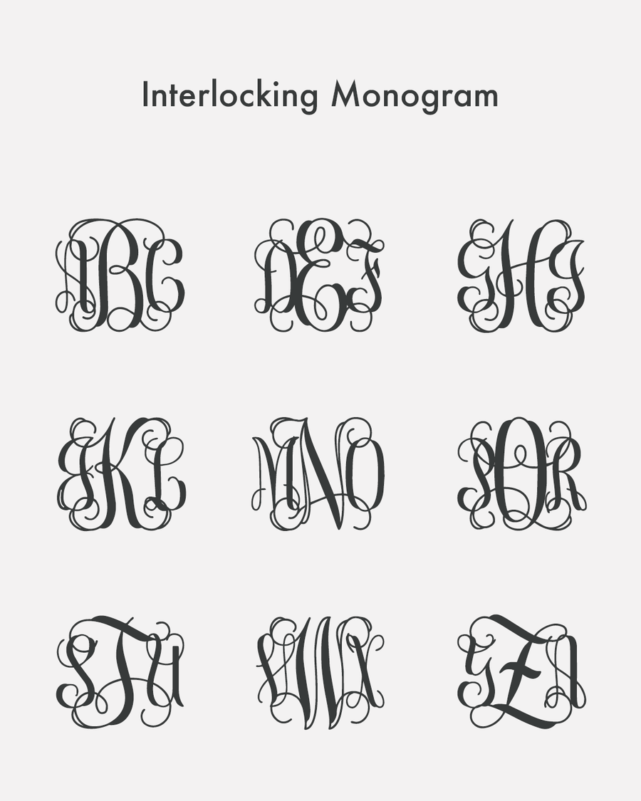 Jewelry Engraving Font Selection Interlocking Monogram By Add On in Add Ons Category