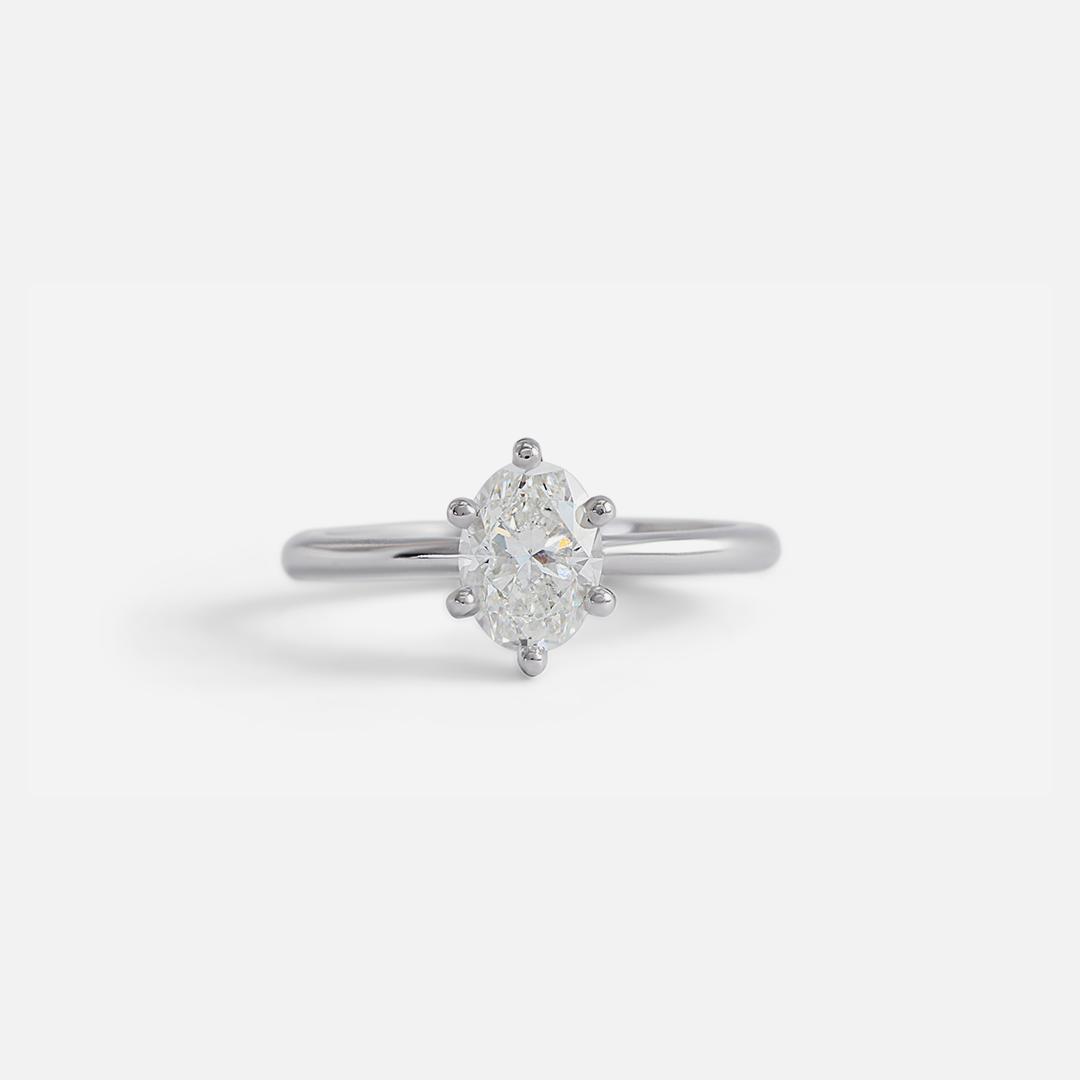 Lara / Oval White Diamond Ring By fitzgerald jewelry in Engagement Rings Category