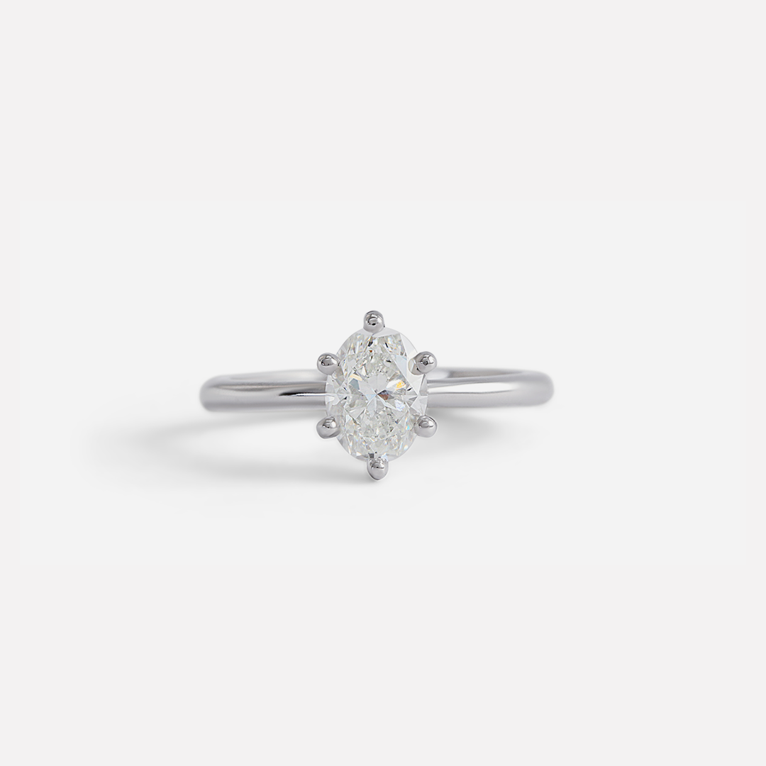 Lara / Oval White Diamond Ring By fitzgerald jewelry