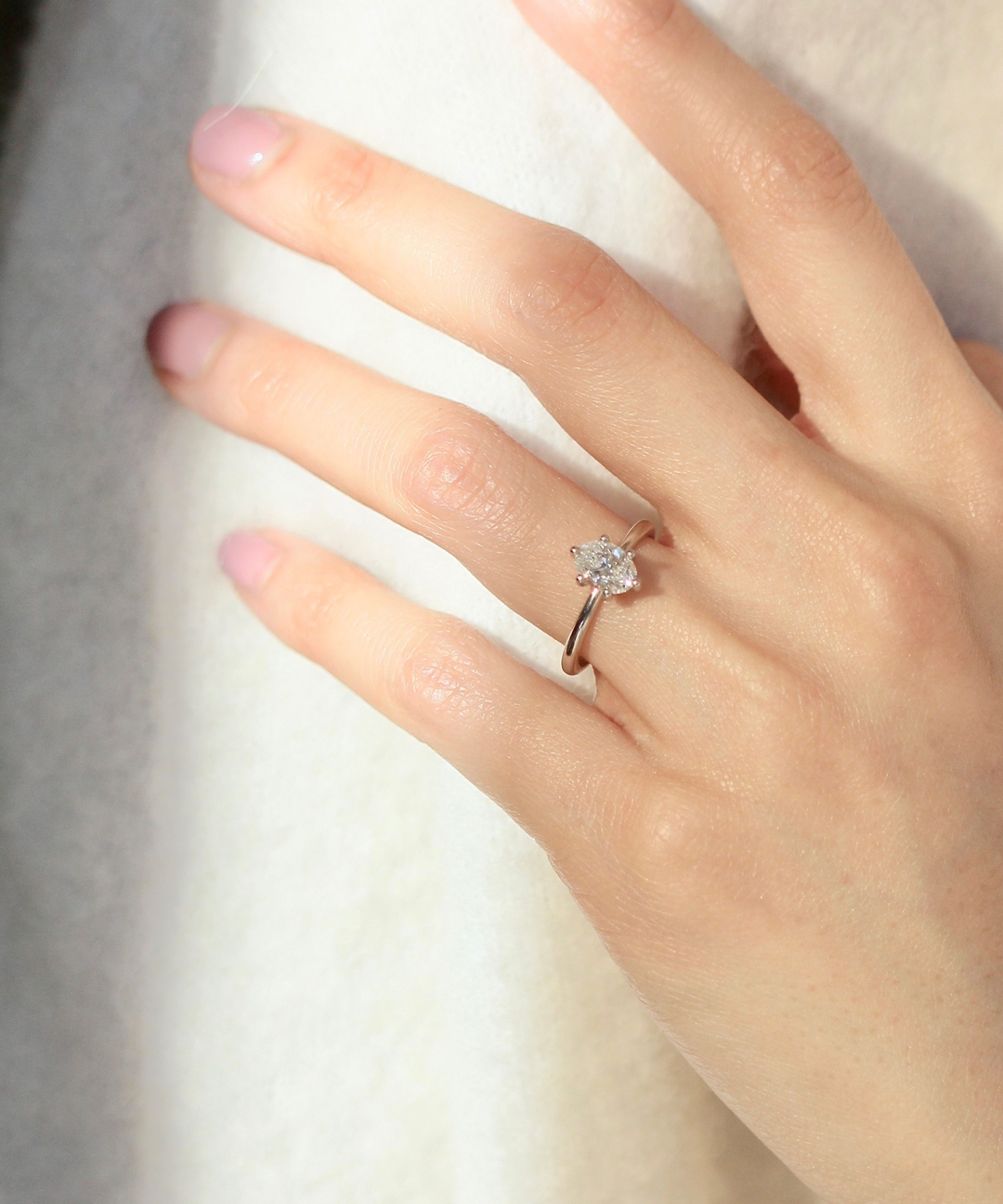 Lara / Oval White Diamond Ring By fitzgerald jewelry