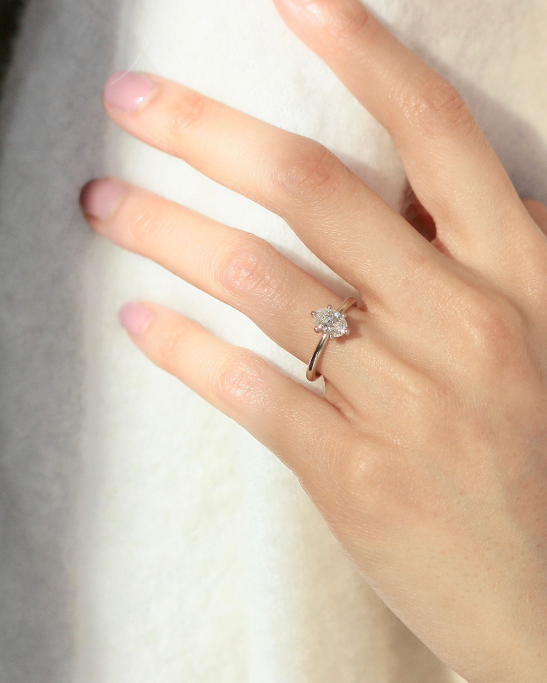 Lara / Oval White Diamond Ring By fitzgerald jewelry