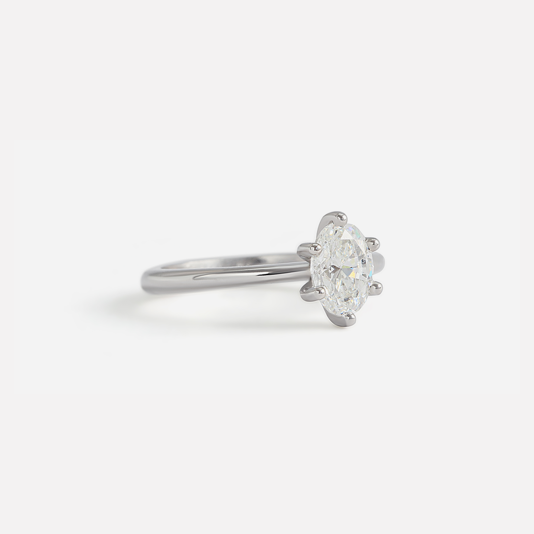 Lara / Oval White Diamond Ring By fitzgerald jewelry in ENGAGEMENT Category