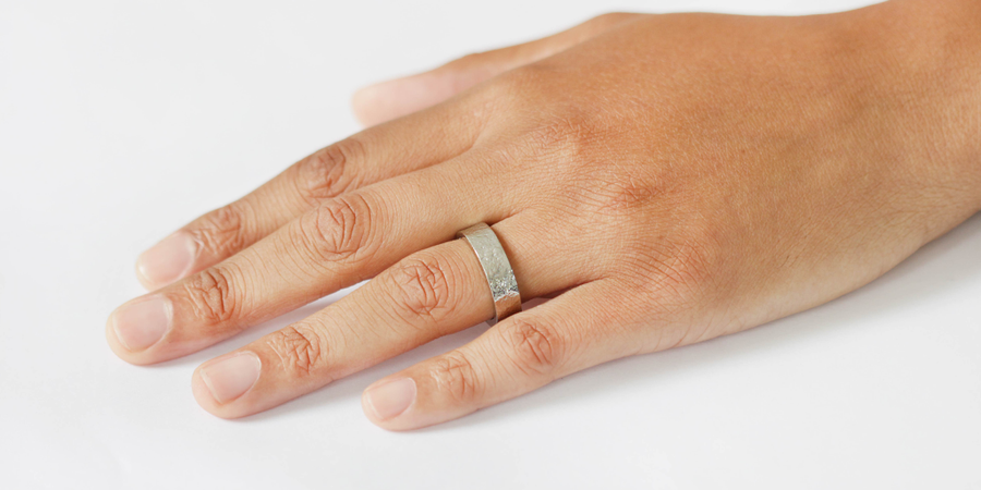 Flat Band / 6mm Reticulated By fitzgerald jewelry in WEDDING Category