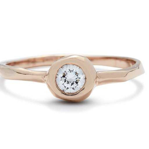 Pebble Ring / White Diamond By Hiroyo in Pebble Category