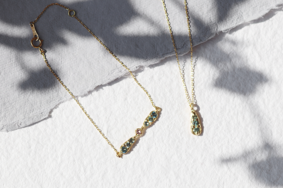 Silk / Blue Green Sapphire Pendant By Hiroyo in pendants Category
