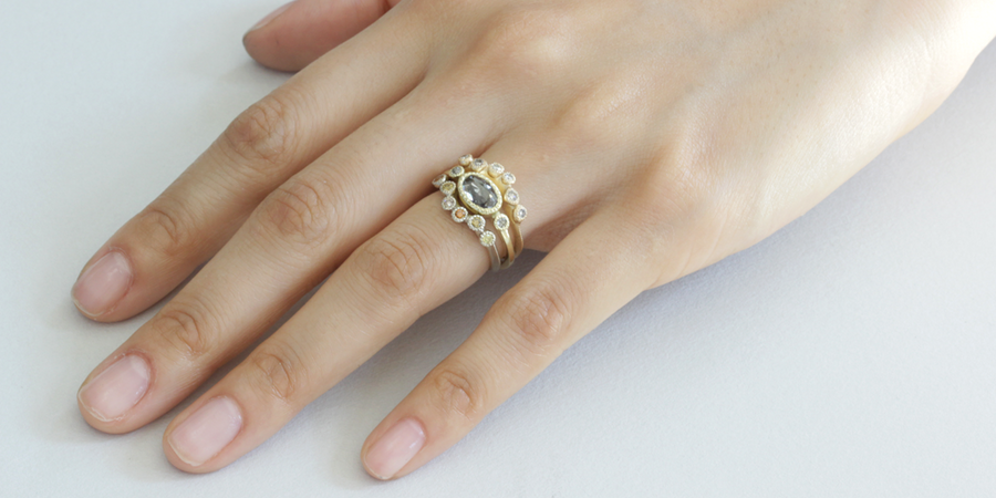 Melee 40 / Salt + Pepper Diamond By Hiroyo in rings Category